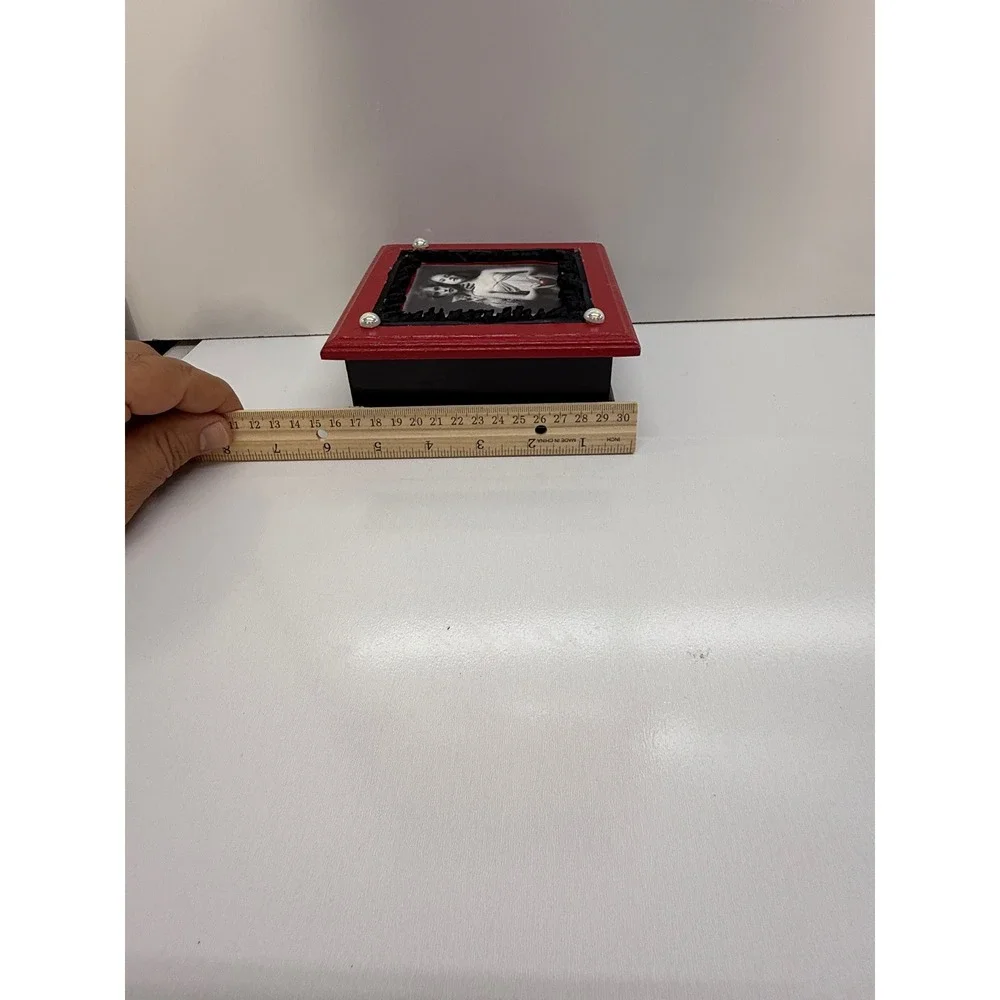 Twilight Saga Edward Bella Wooden Jewelry Trinket Box Red Black Gothic Decor 6x6